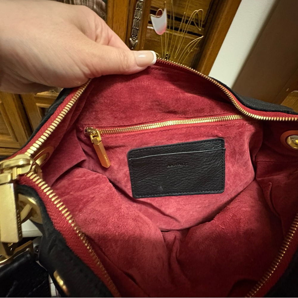 Hammitt Black Leather Shoulder Bag with Gold-Tone Studs - Picture 4 of 5